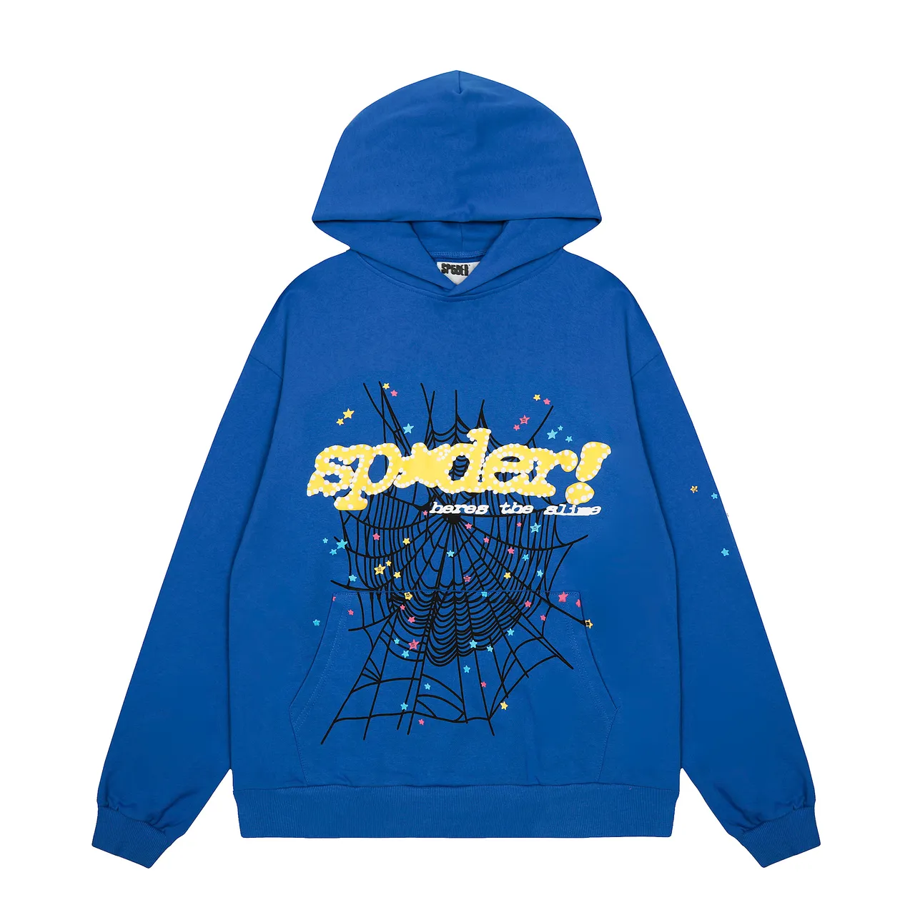Sp5der Spider! Here's The Slime Blue Multicolor Oversized Fit Graphic-Print Tracksuit