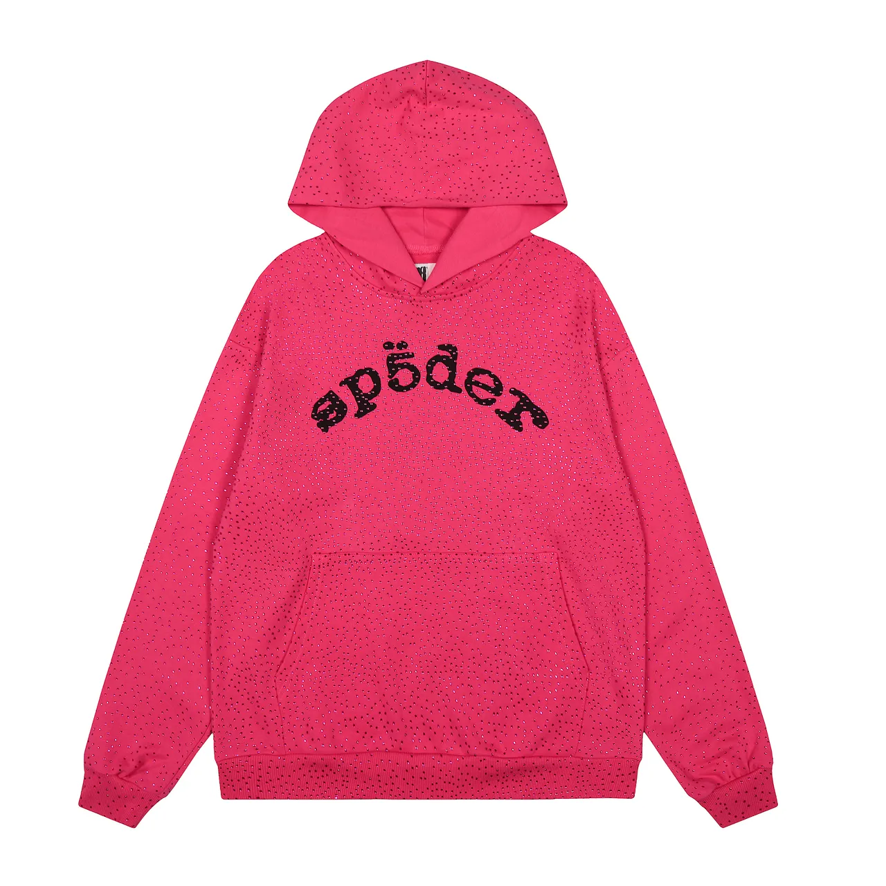 Sp5der Red Perforated Fabric Texture Arched Embroidered Logo Tracksuit