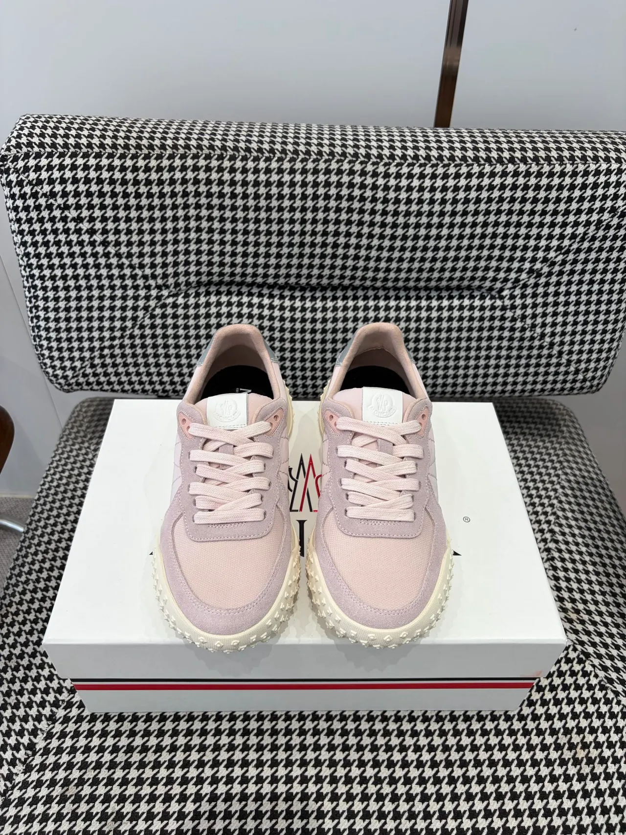 Moncler Lifestyle Sneaker Dusty Pink Suede and Textile Low-Top Sneakers