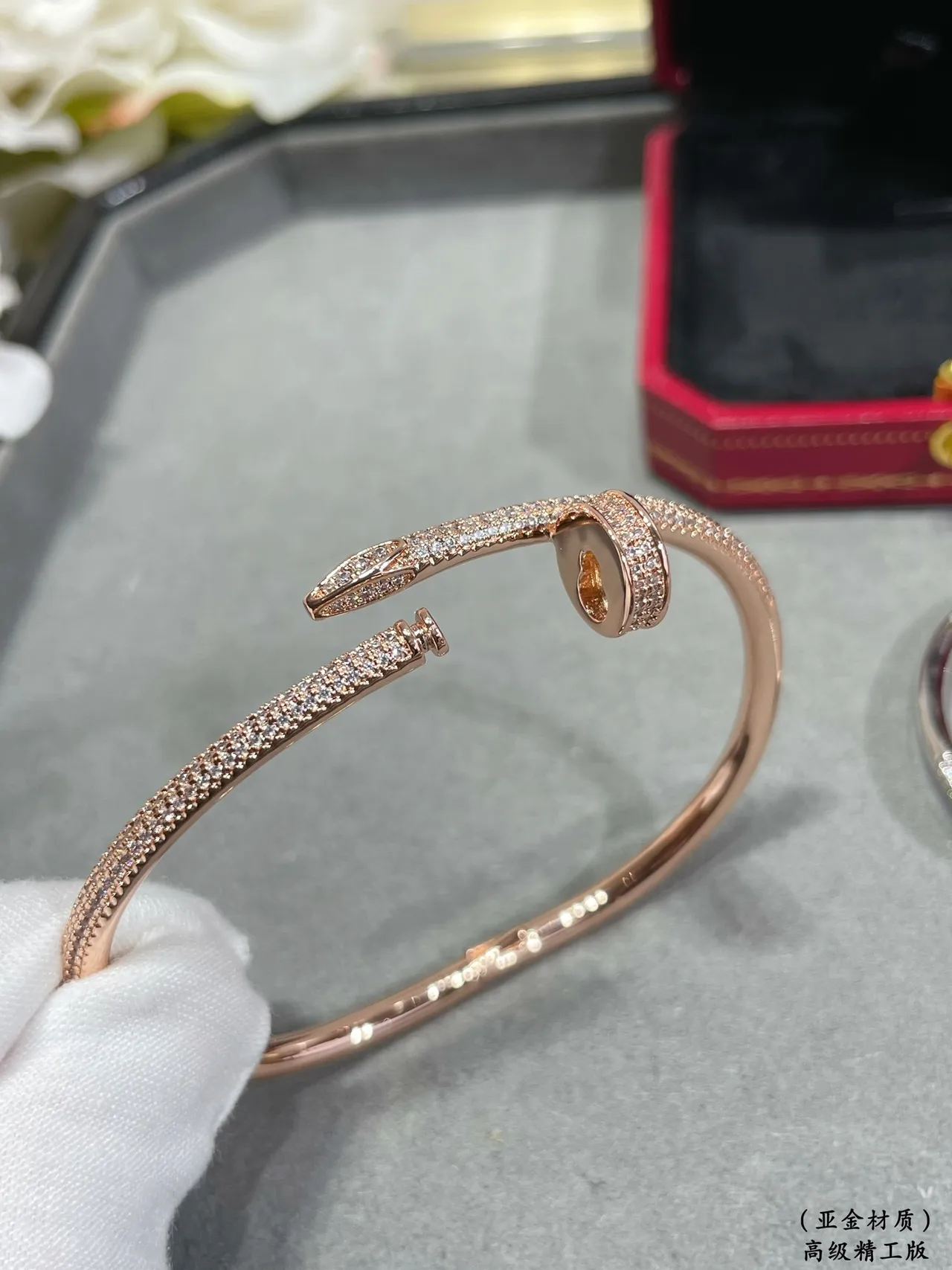 Cartier Juste un Clou Pavé Diamond Rose Gold and White Gold Bracelets