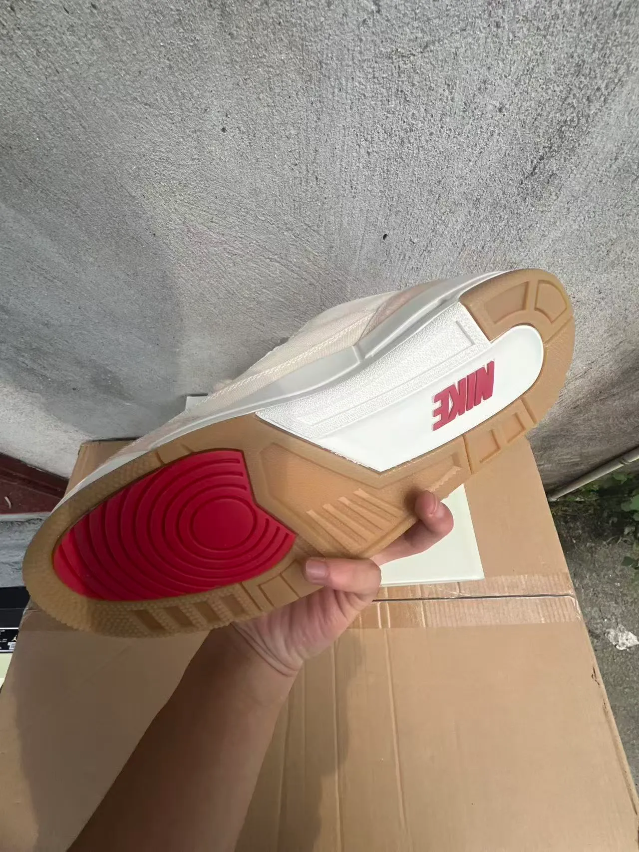 Levi's Beige Red High-Top Canvas-Suede Hybrid Upper Sneakers