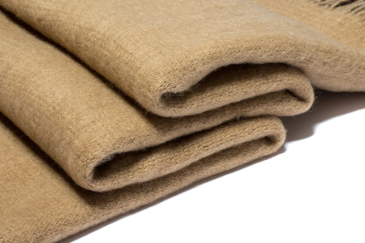 UGG Beige Brown Wool-Like Knit Two-Tone Fringe Cashmere Scarf