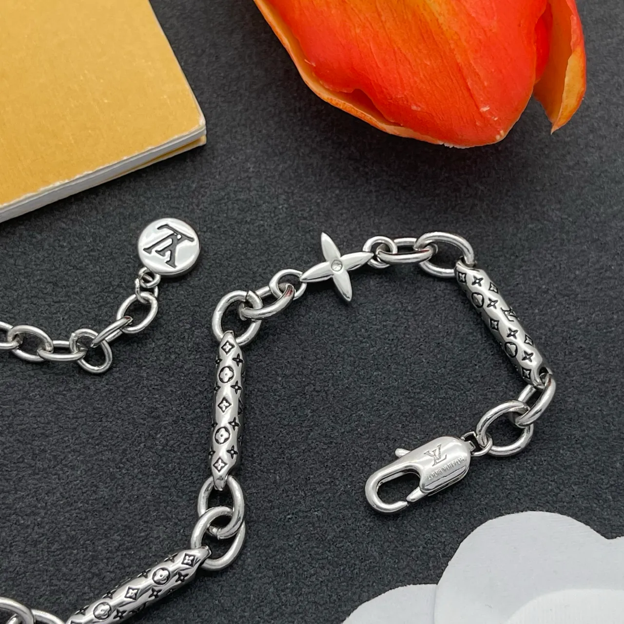Louis Vuitton Monogram Chain Bracelet Silver Bracelet