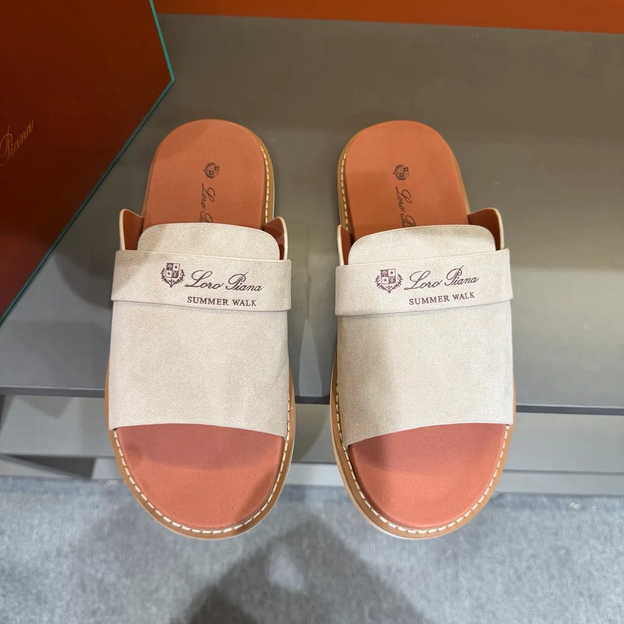 Loewe Summer Walk Suede Slide Slippers