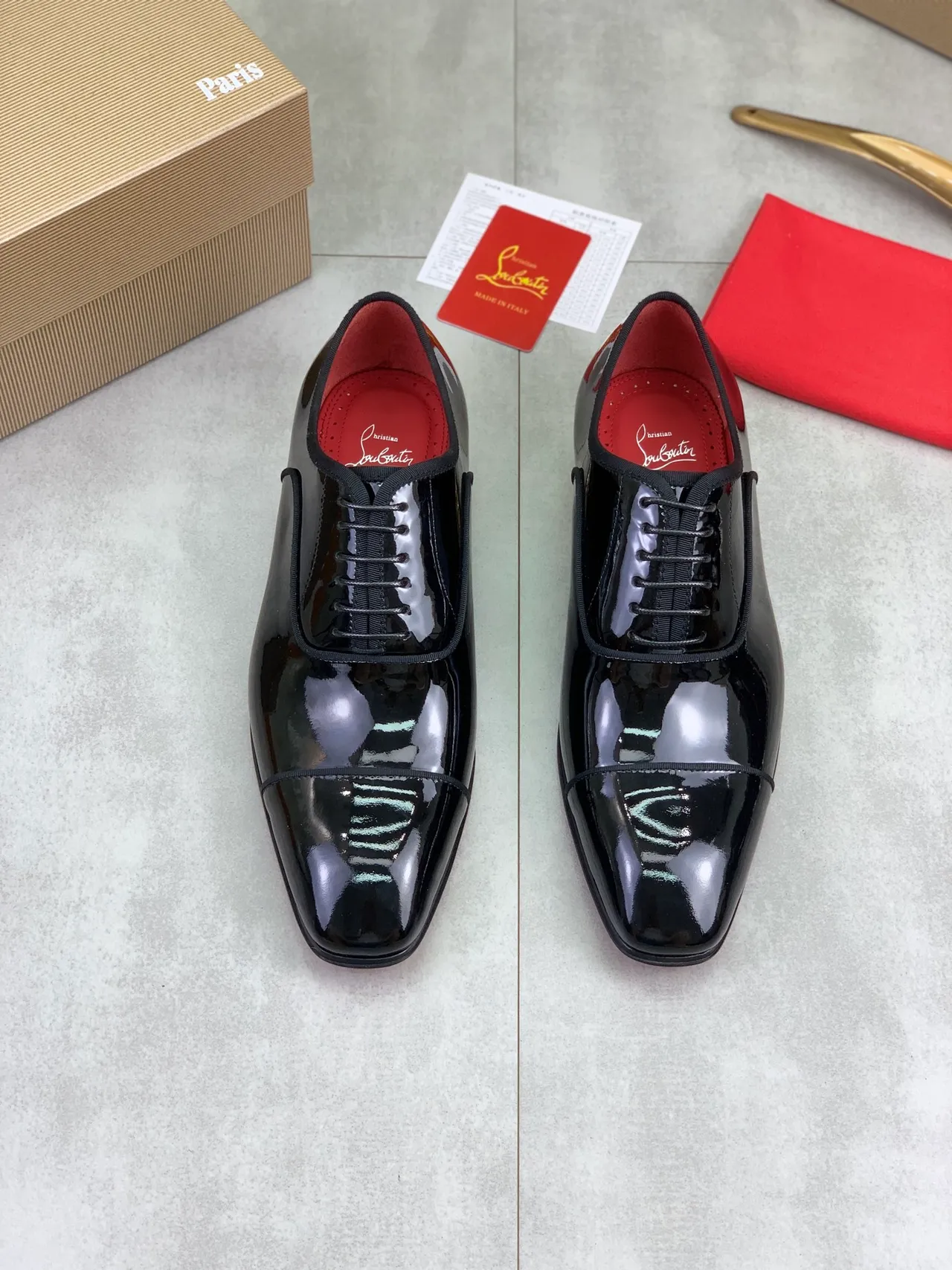 Christian Louboutin Patent Leather Cap Toe Oxford Shoes