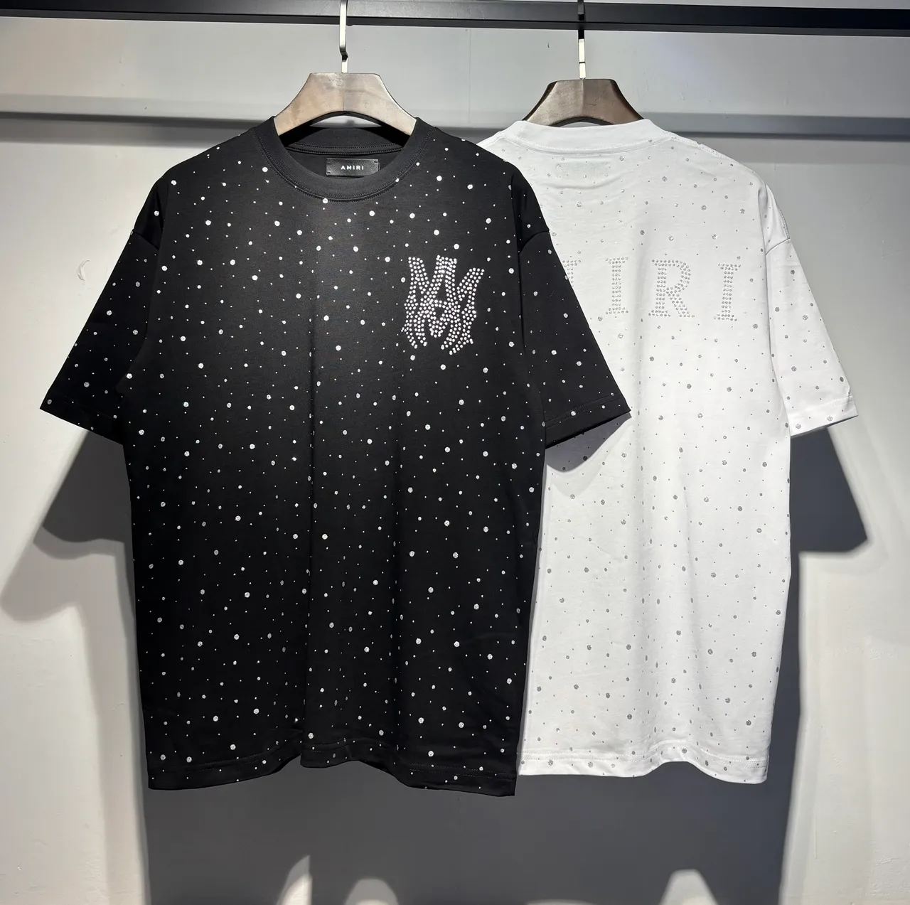 Amiri Rhinestone Dot Print Monogram T-Shirt