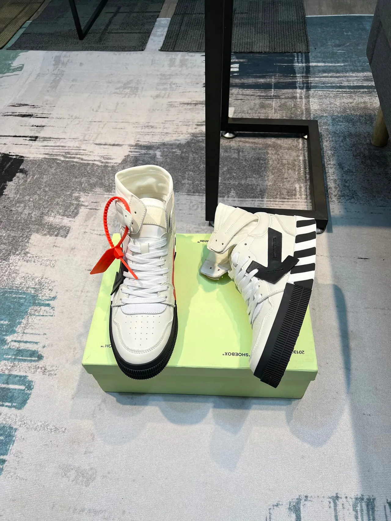 Off-White Industrial High-Top White and Black Lifestyle Sneakers