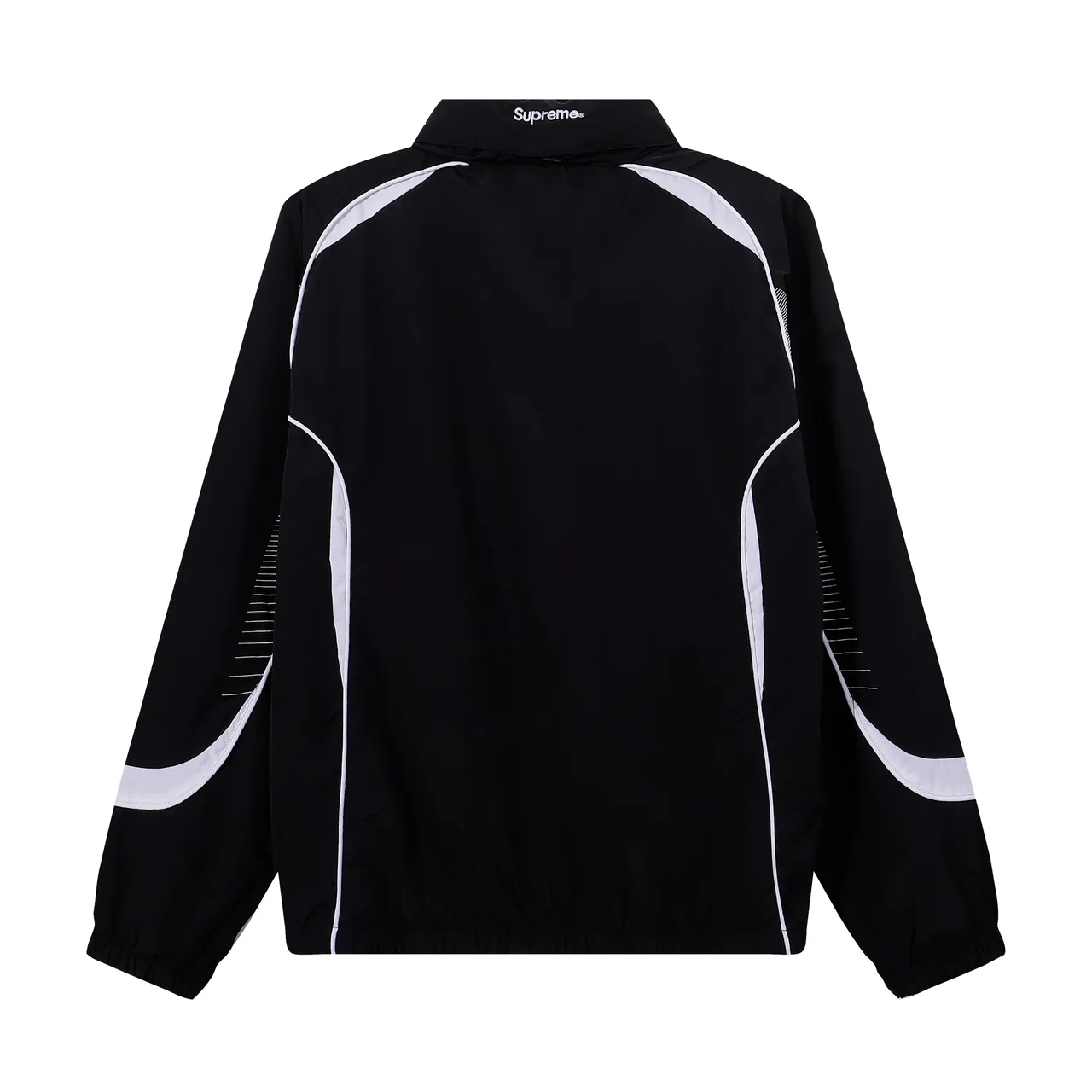 Supreme Black White Full-Zip Contrast-Panel Windbreaker