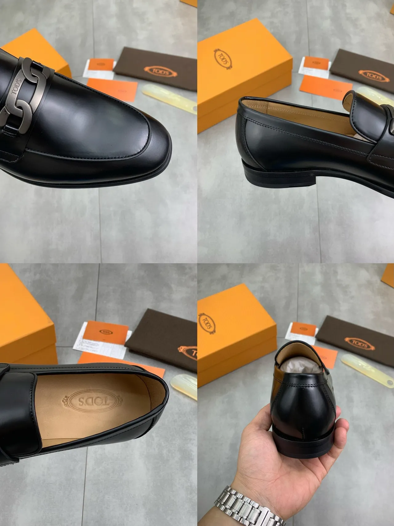 Tod's Horsebit Loafer Black Leather Slip-On Loafers