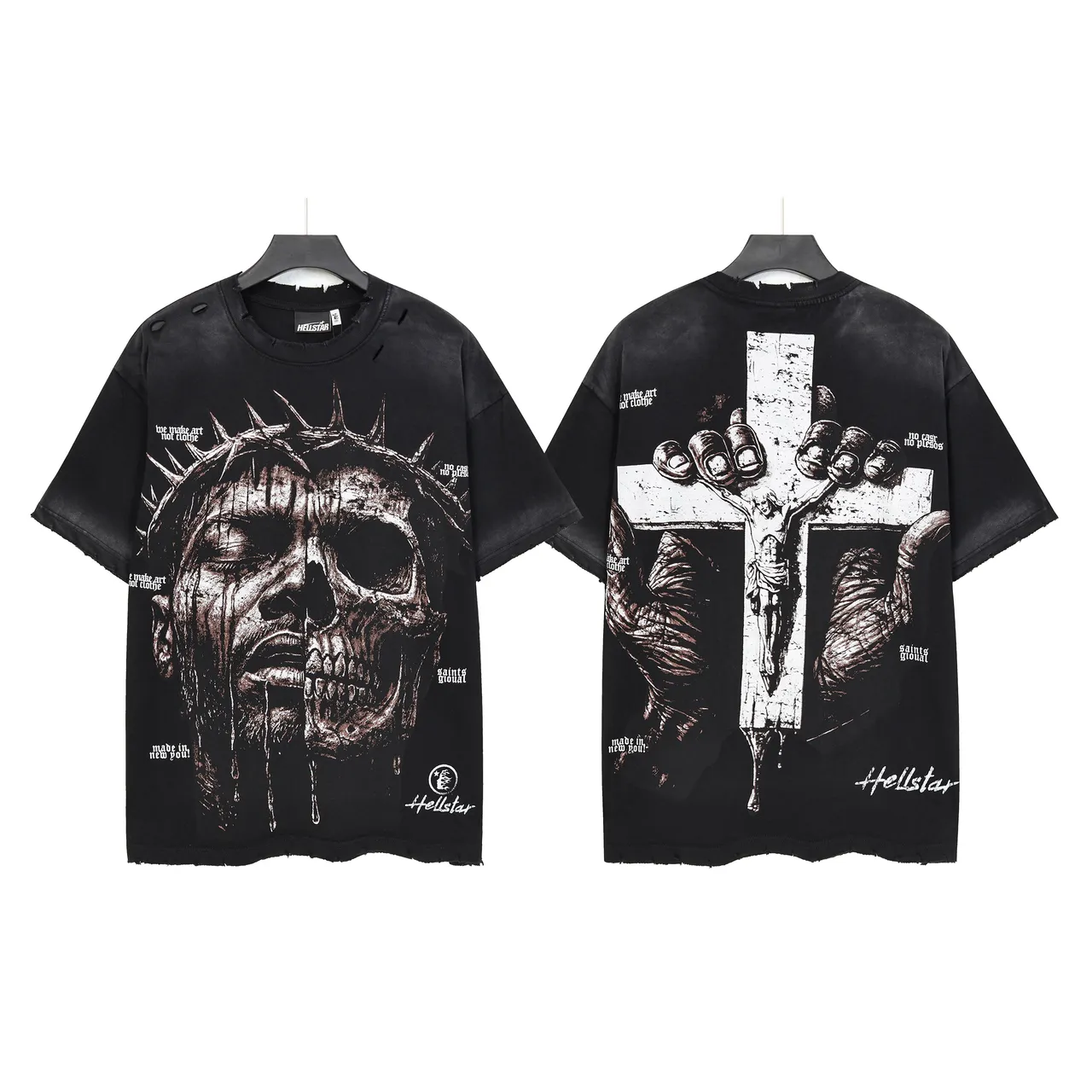 Hellstar Distressed Graphic Oversized T-Shirt