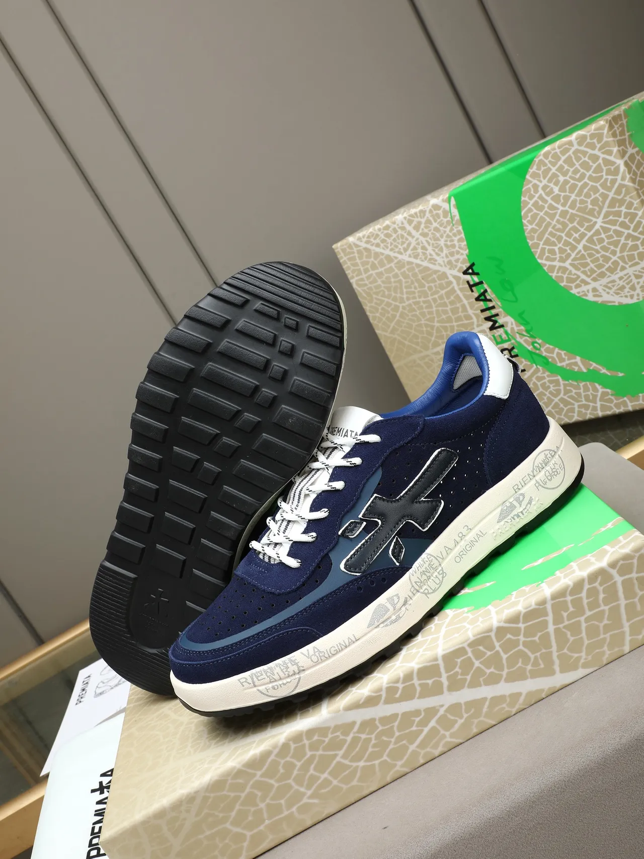 Premiata Navy Suede X-Logo Lifestyle Sneaker