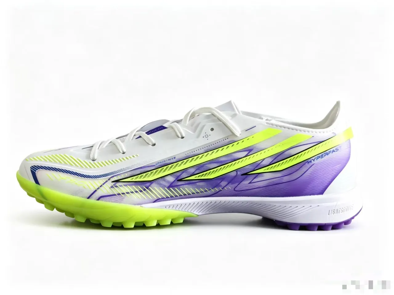 Adidas White Purple Low-Cut Synthetic Upper Molded Turf Studs Artificial-Grass Soccer Shoes