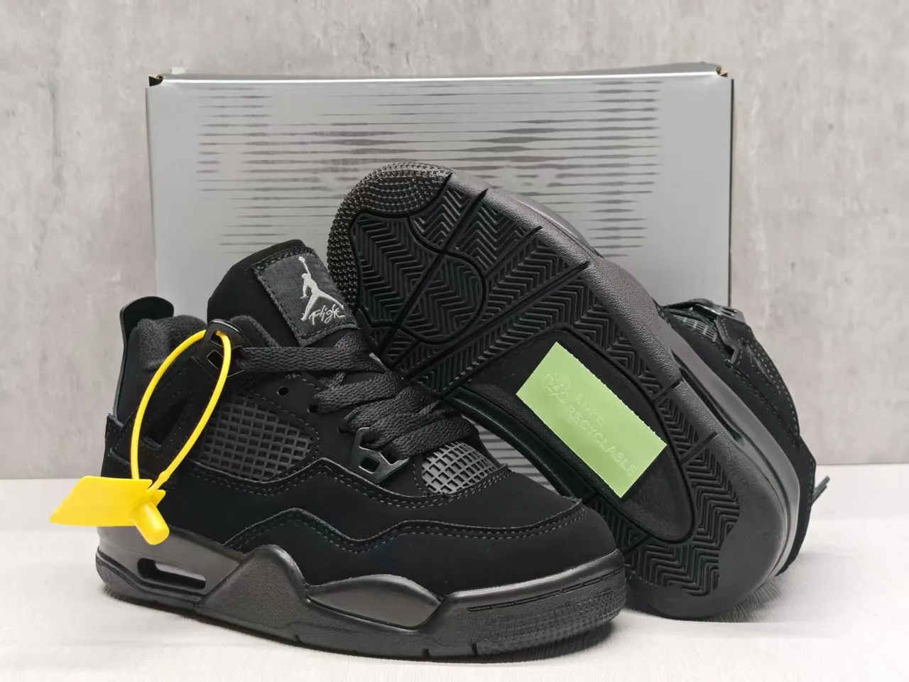 Air Jordan 4 Beige Orange Black Basketball Shoes