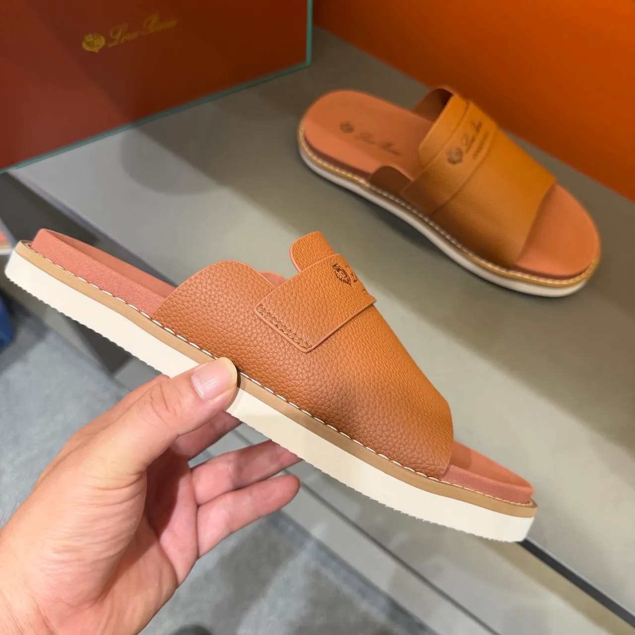 Loro Piana Summer Walk Leather Slipper