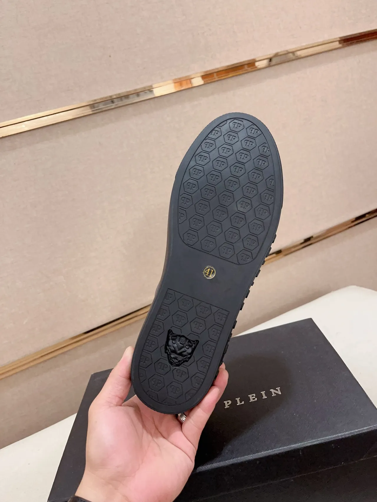 Philipp Plein Gray Leather Low-Top Lifestyle Sneakers