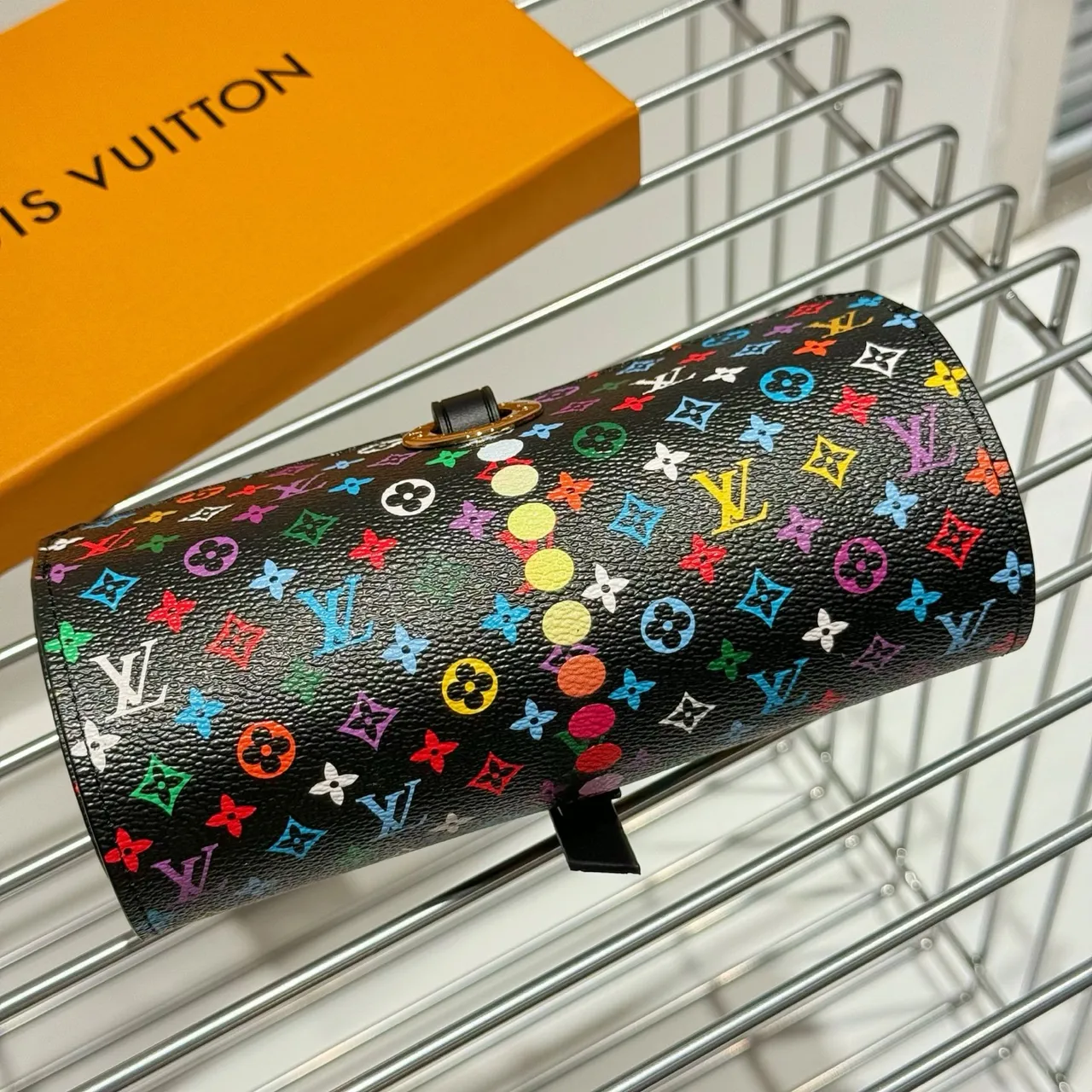 Louis Vuitton Black Multicolor Monogram Coated Canvas Handbag