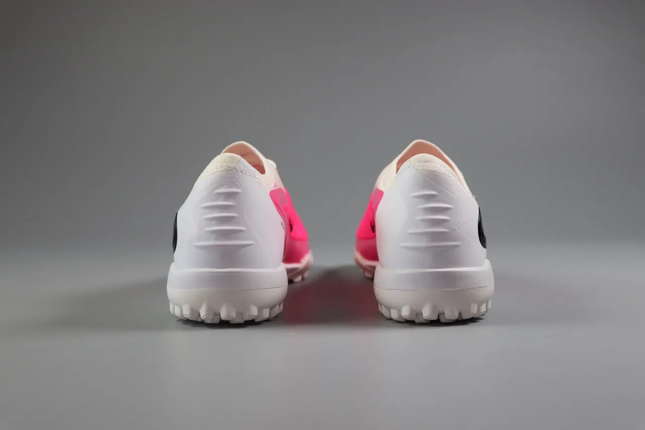 Nike Pink Green Low-Cut Synthetic Overlay Cage Artificial-Grass Soccer Shoes