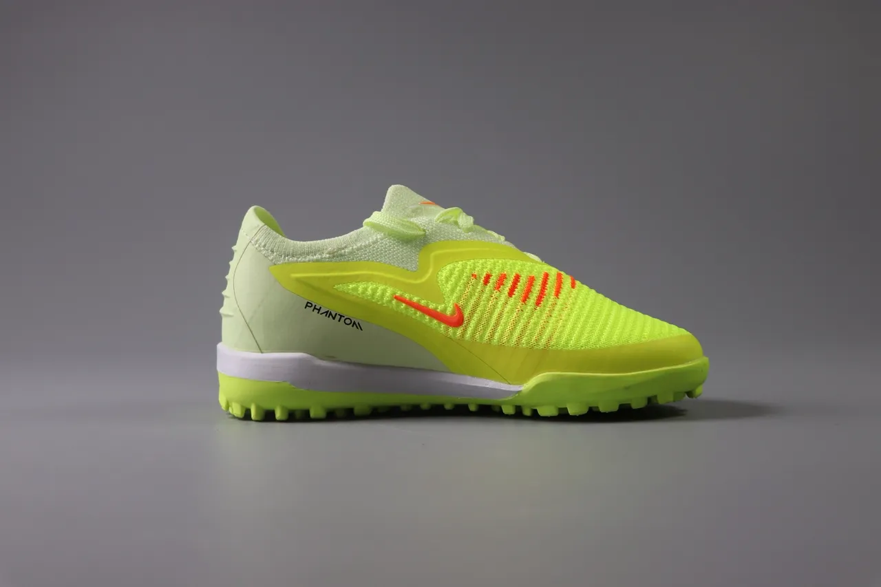 Nike Pink Green Low-Cut Synthetic Overlay Cage Artificial-Grass Soccer Shoes