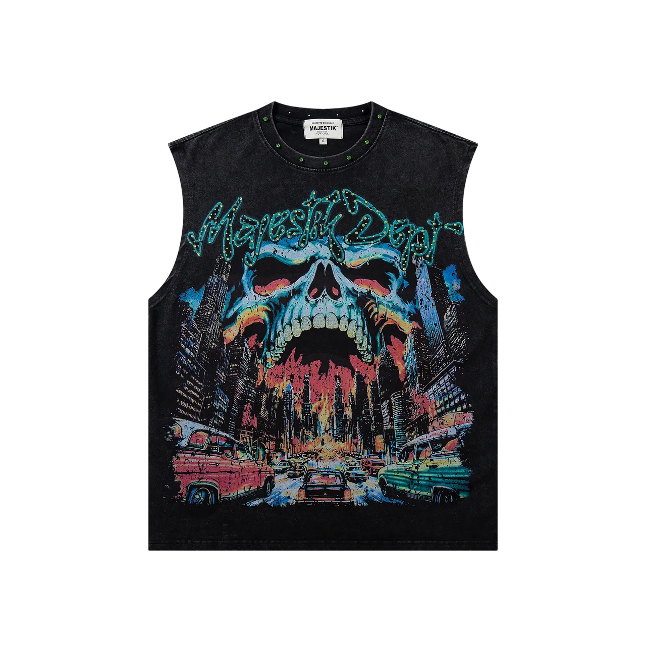 MAJESTIK Graphic-Print Sleeveless Vest Top