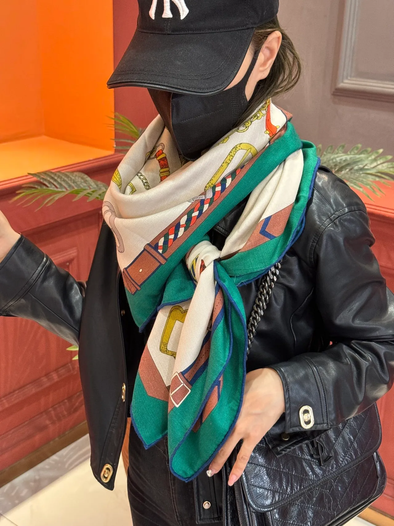 Hermès Les Déchaînés Multicolor Equestrian Hardware Silk Scarf