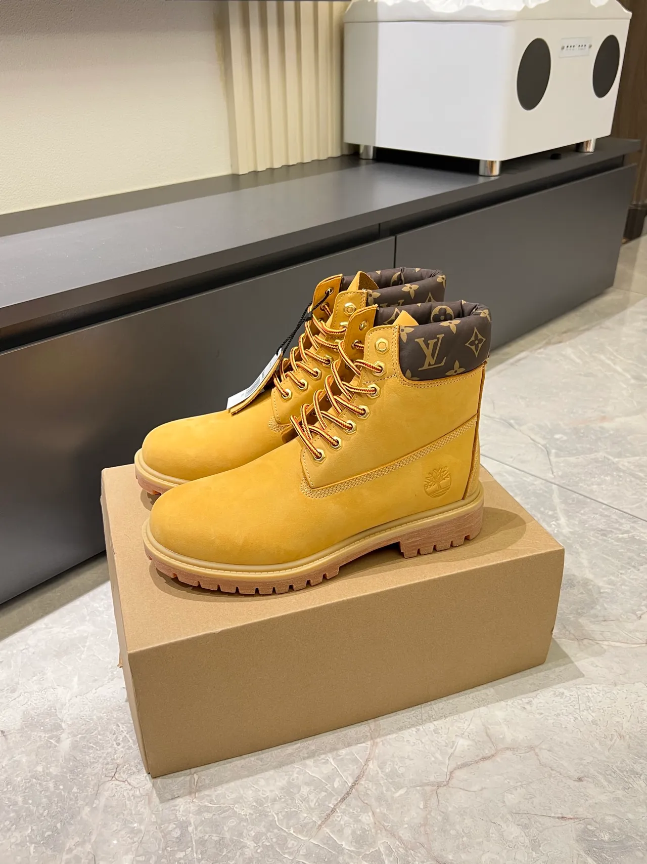 Timberland Premium 6-Inch Mustard Yellow Nubuck Work Boots