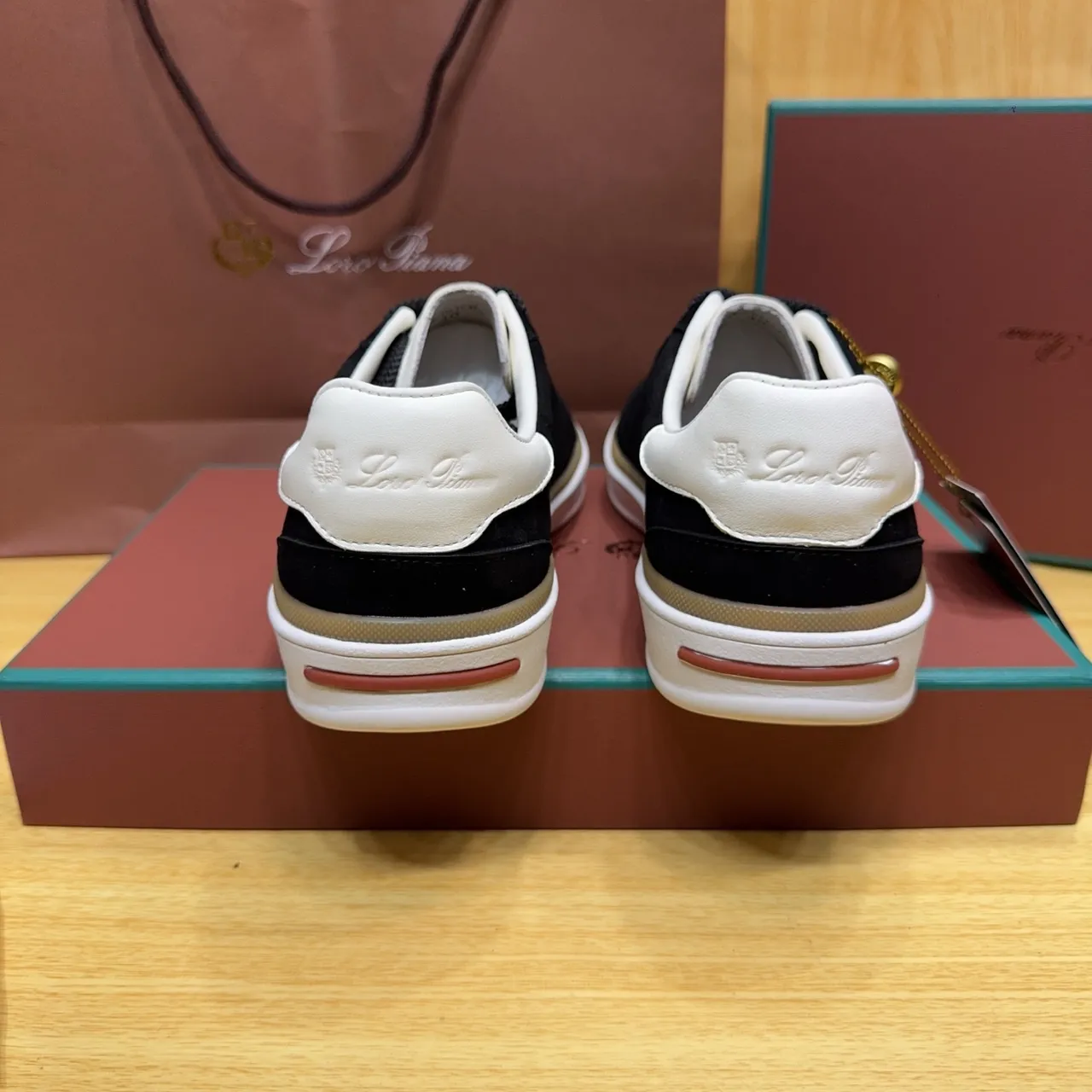 Loro Piana Black Suede White Collar Lifestyle Sneakers