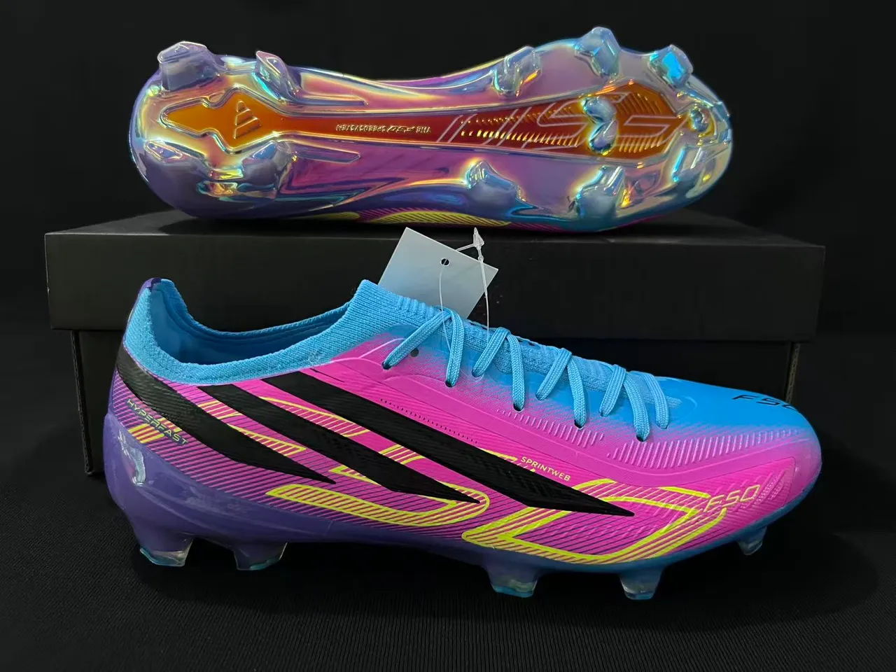 Puma Hyperfast Gradient Pink Purple Blue Firm-Ground Soccer Shoes