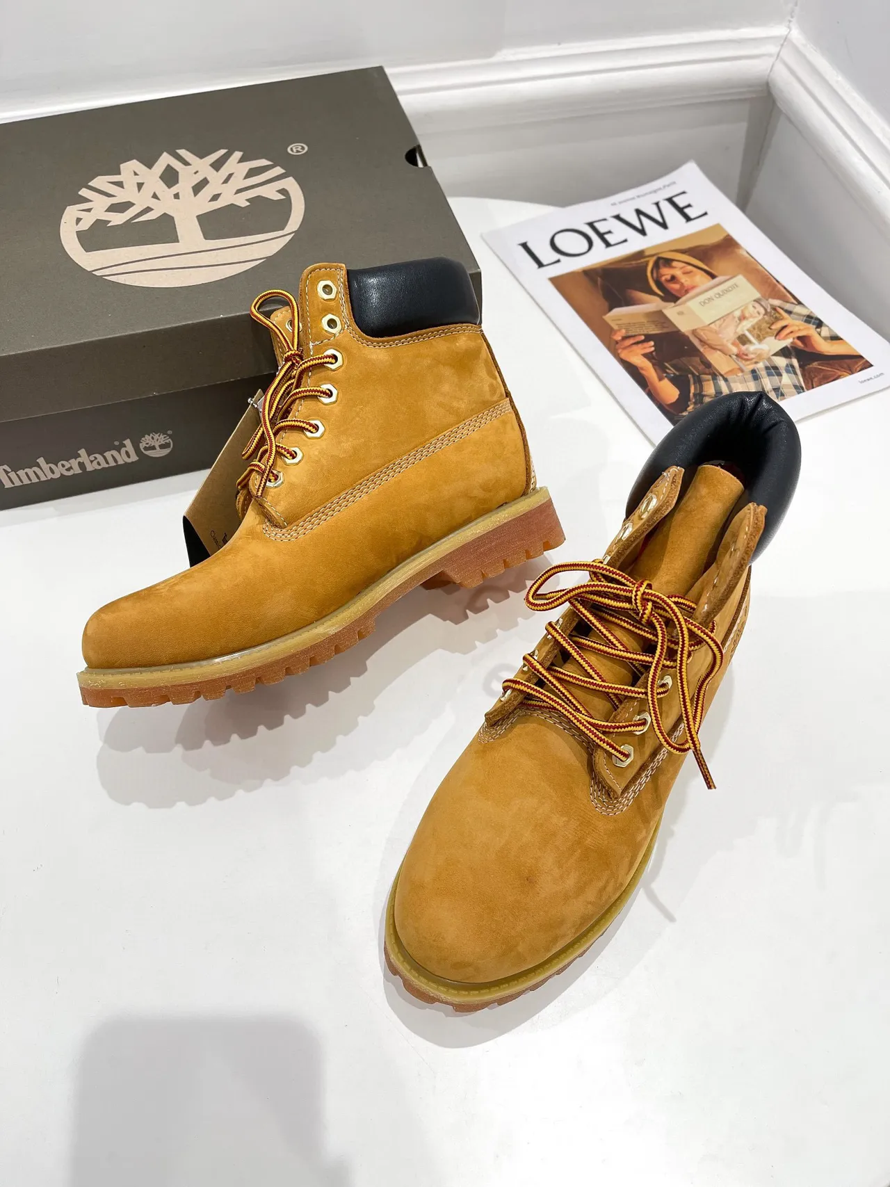 Timberland Premium 6-Inch Yellow Nubuck Work Boots