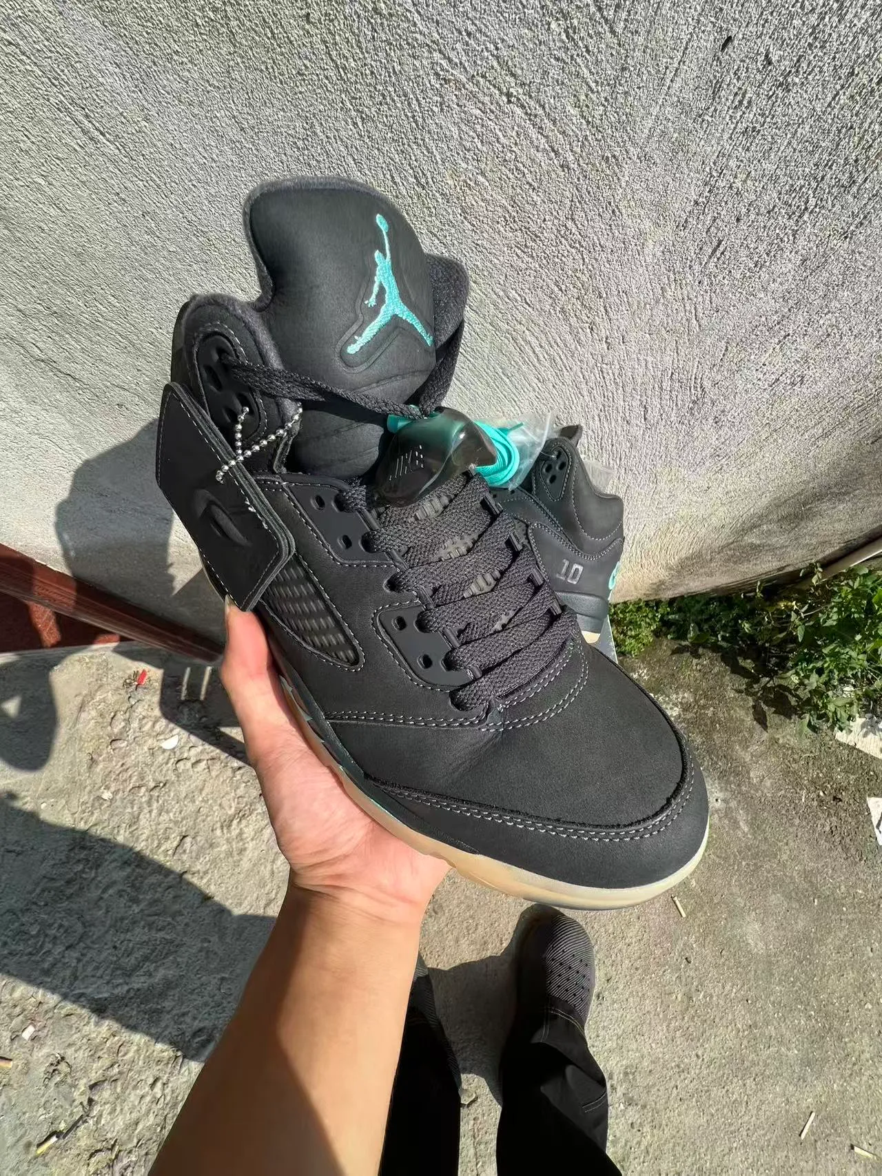 Nike Air Jordan 5 Black Teal Gum Basketball Shoes