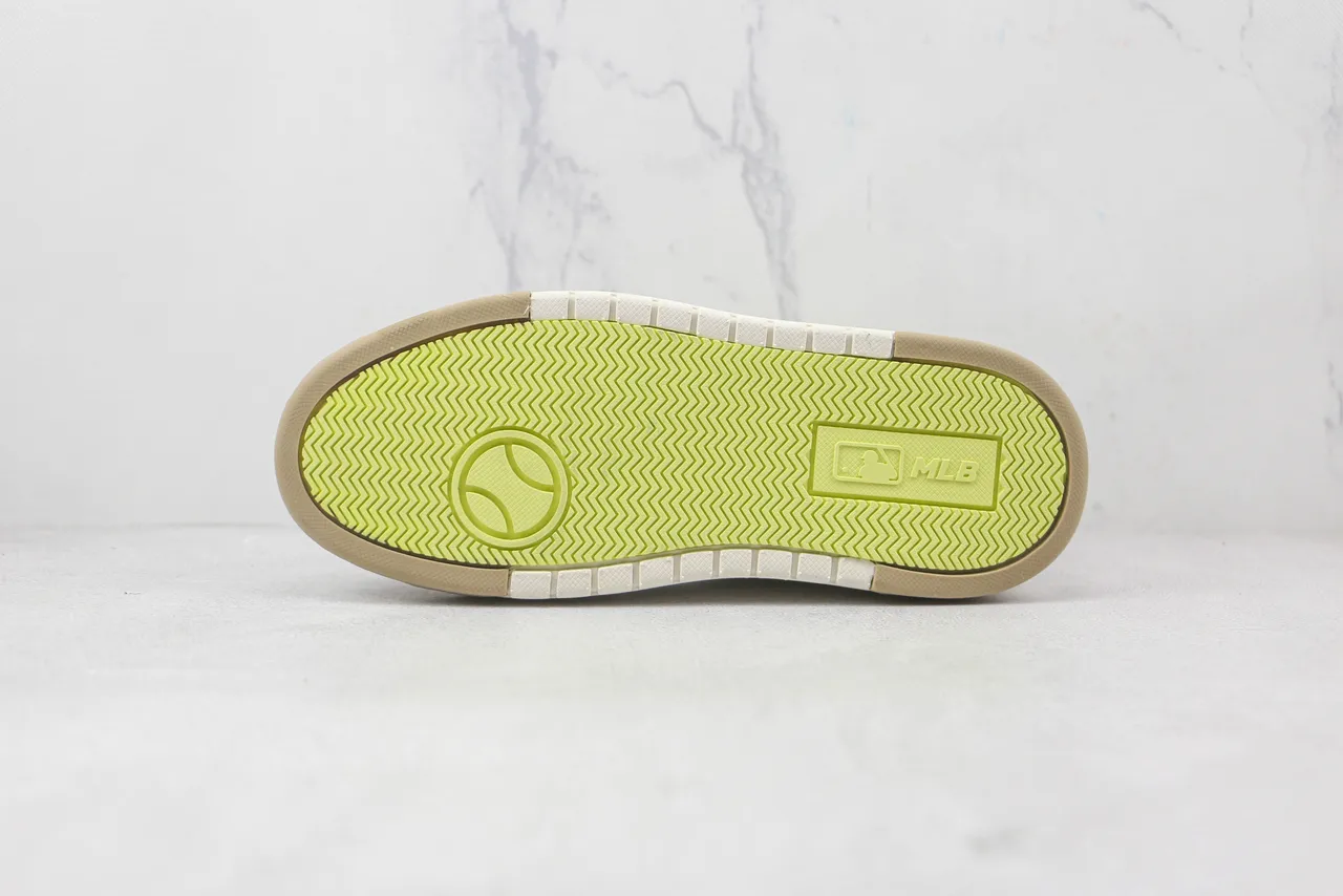 New Era MLB Lifestyle Sneaker White Yellow Low-Top Platform Leather-Textured Upper Lifestyle Sneakers