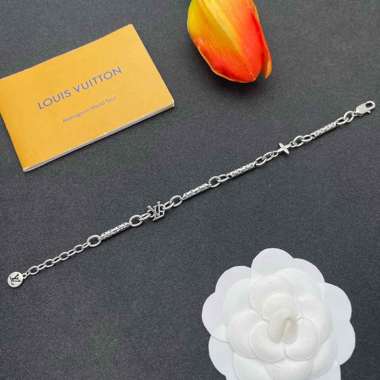 Louis Vuitton Monogram Chain Bracelet Silver Bracelet