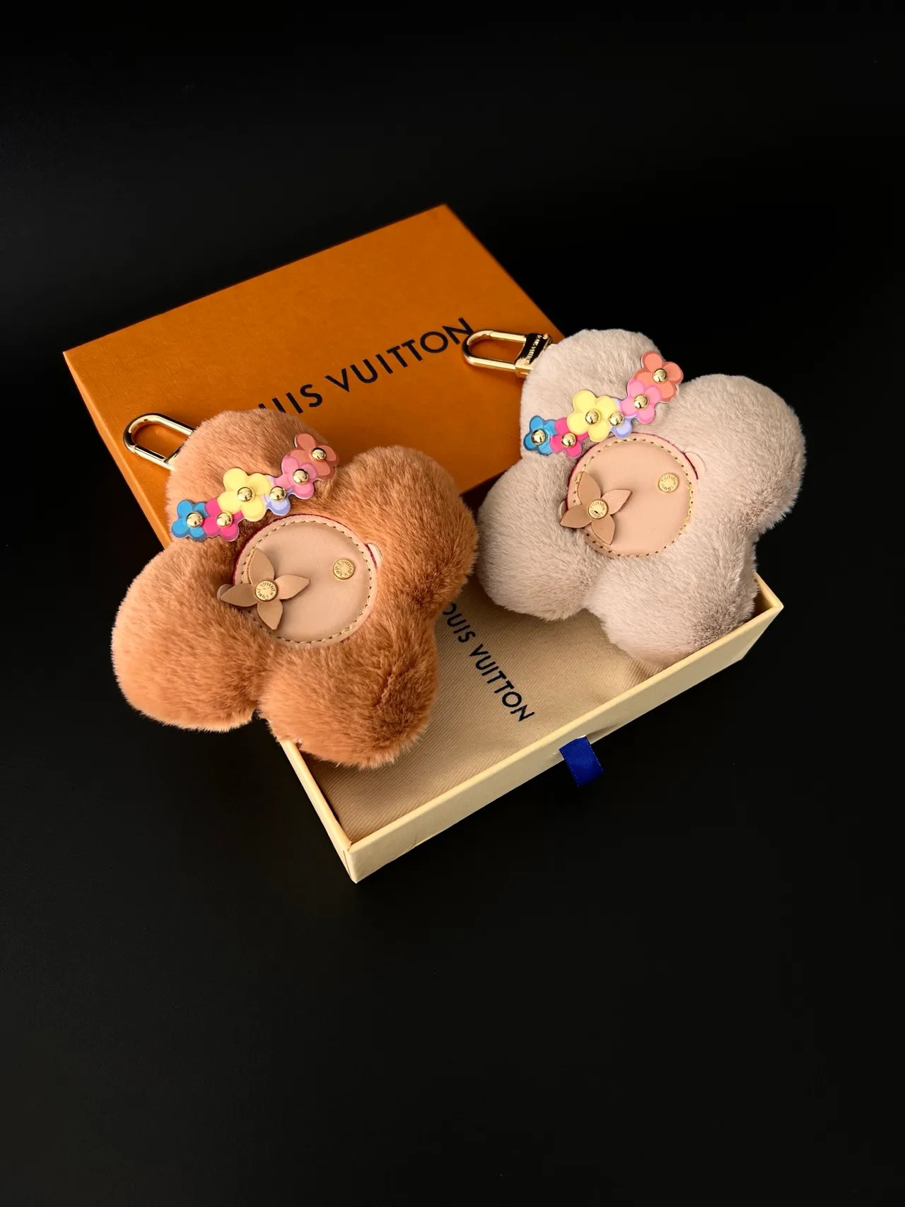 Louis Vuitton Multicolor Fluffy Faux Fur Flower-Shaped Crossbody Bag