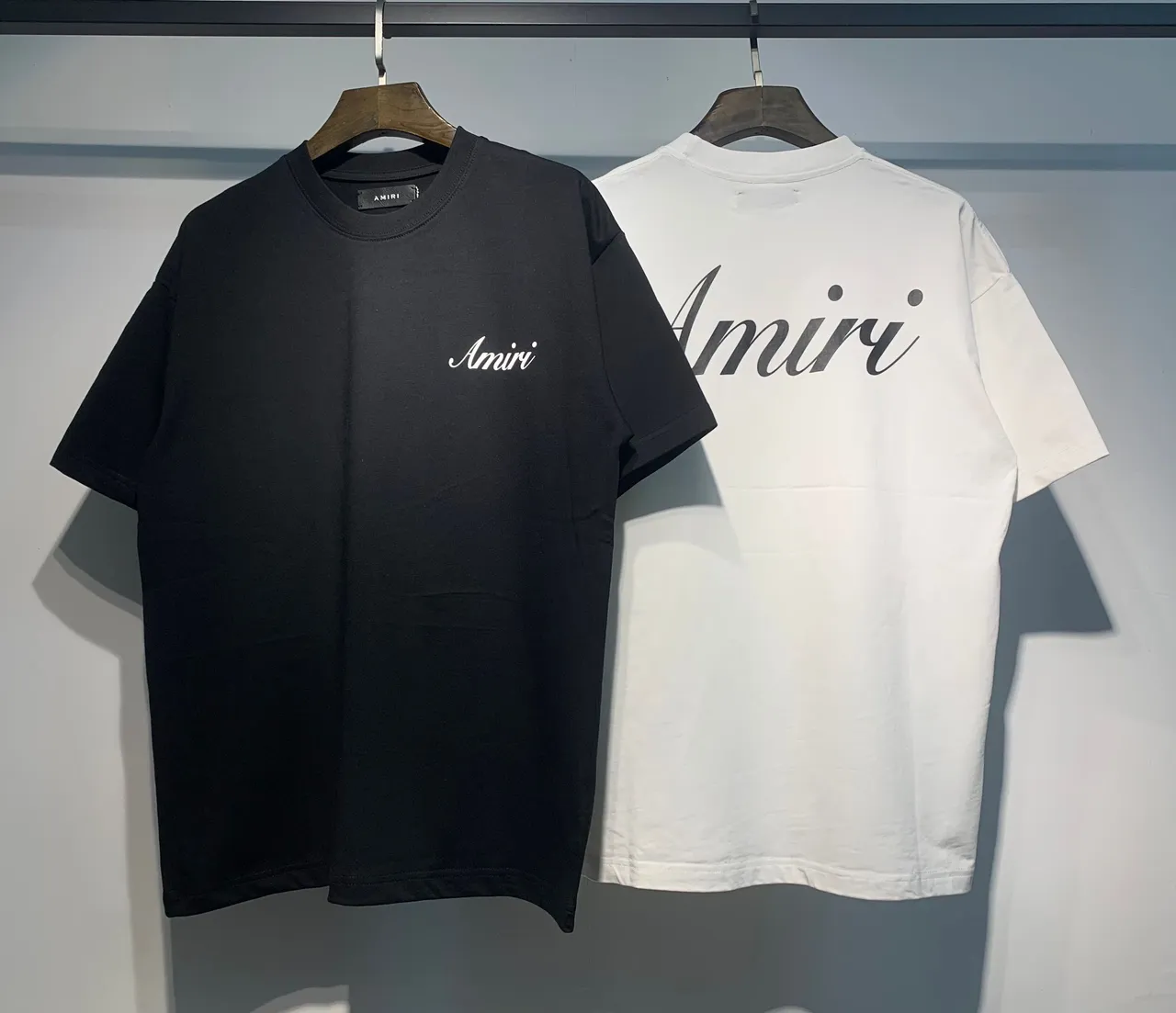 Amiri Script Logo Black and White Oversized T-Shirt