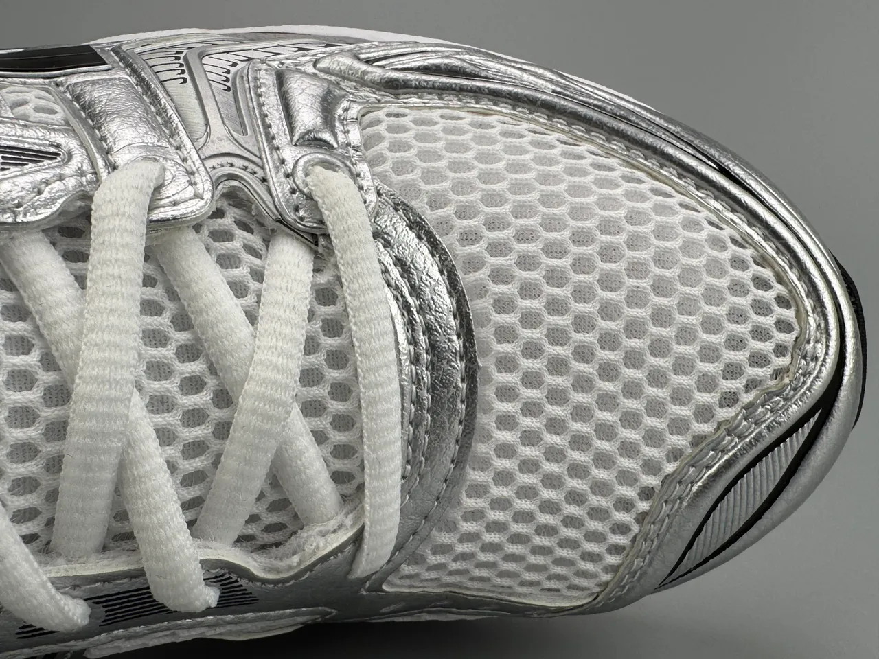 ASICS Gel-Kayano Silver White Red Running Shoes