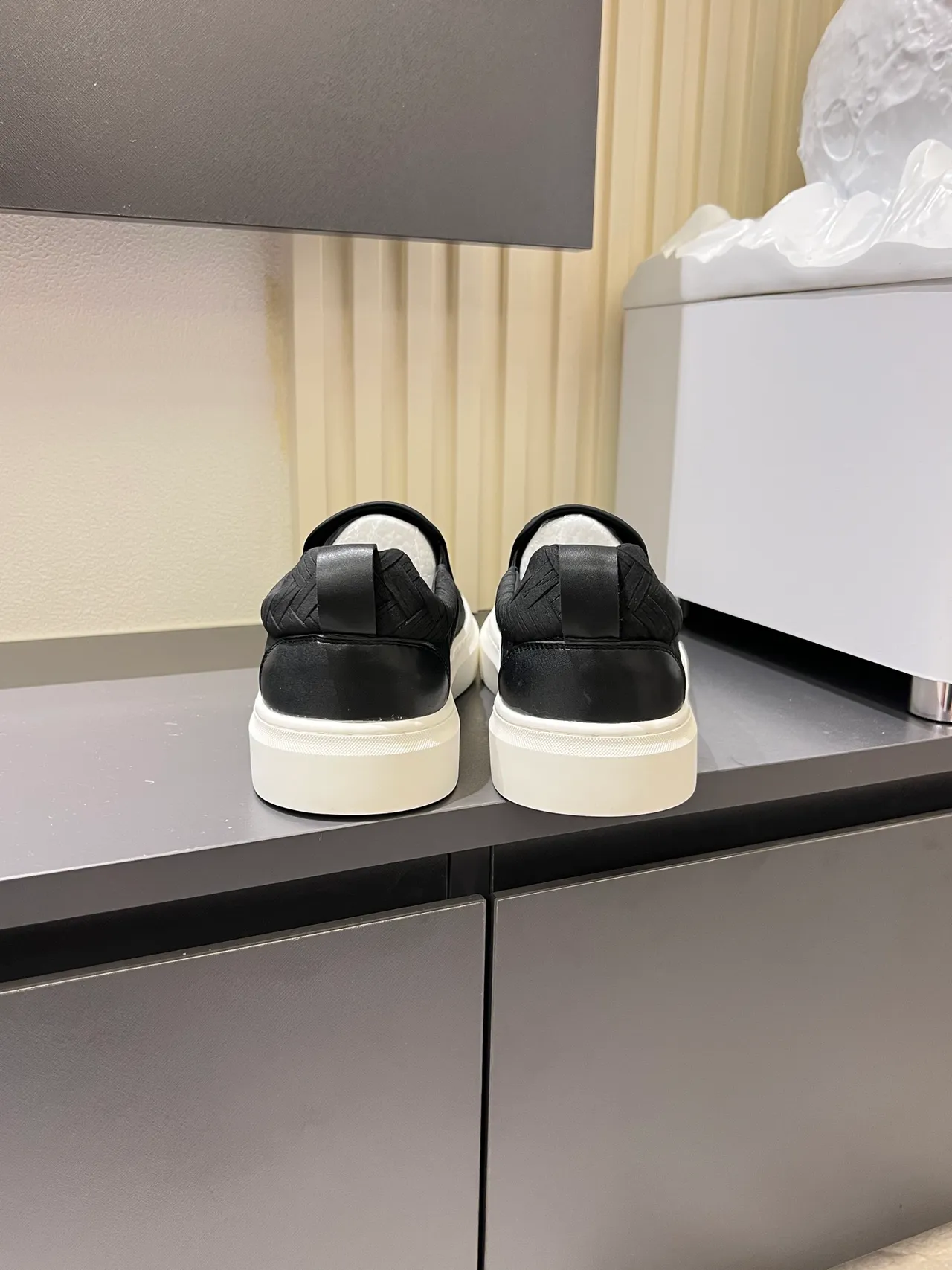 Bottega Veneta Cassette Woven Leather Slip-On Lifestyle Sneakers