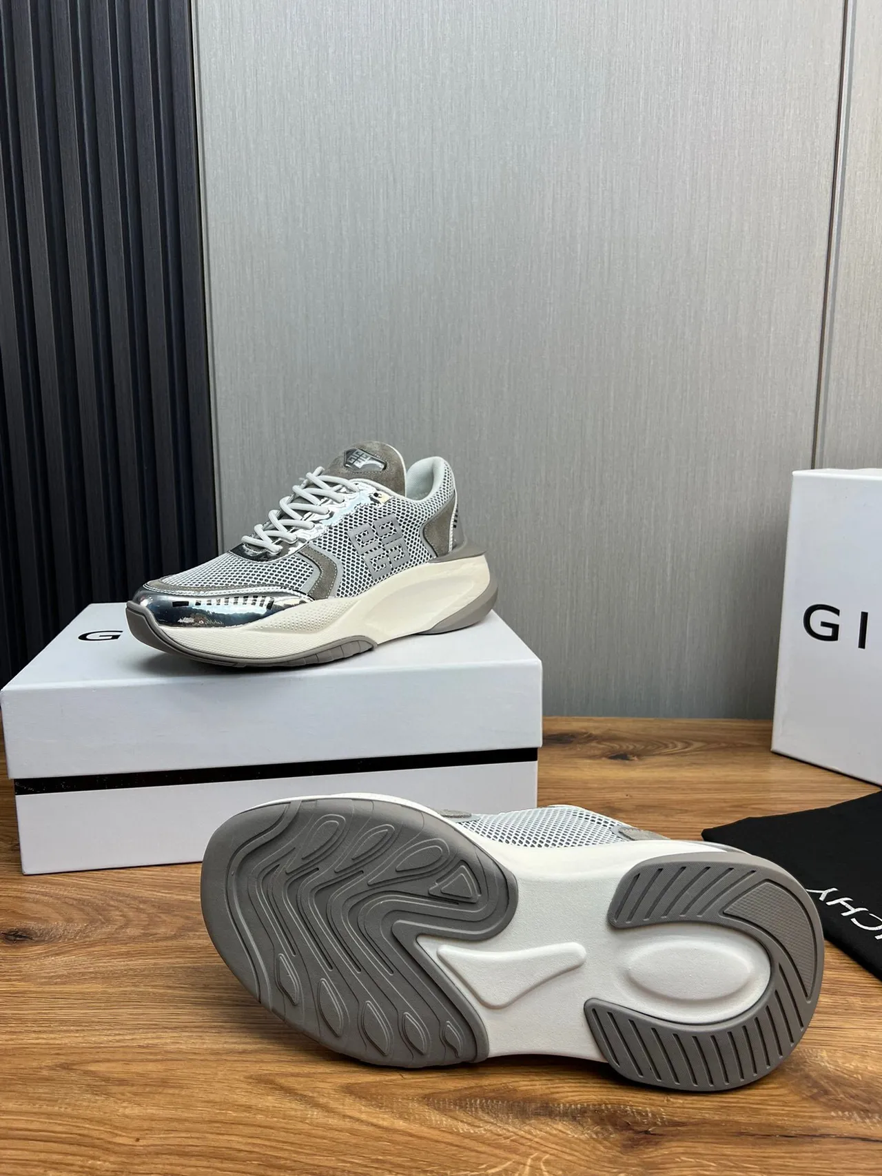 Givenchy Spectre Mesh and Chrome Chunky Sneakers
