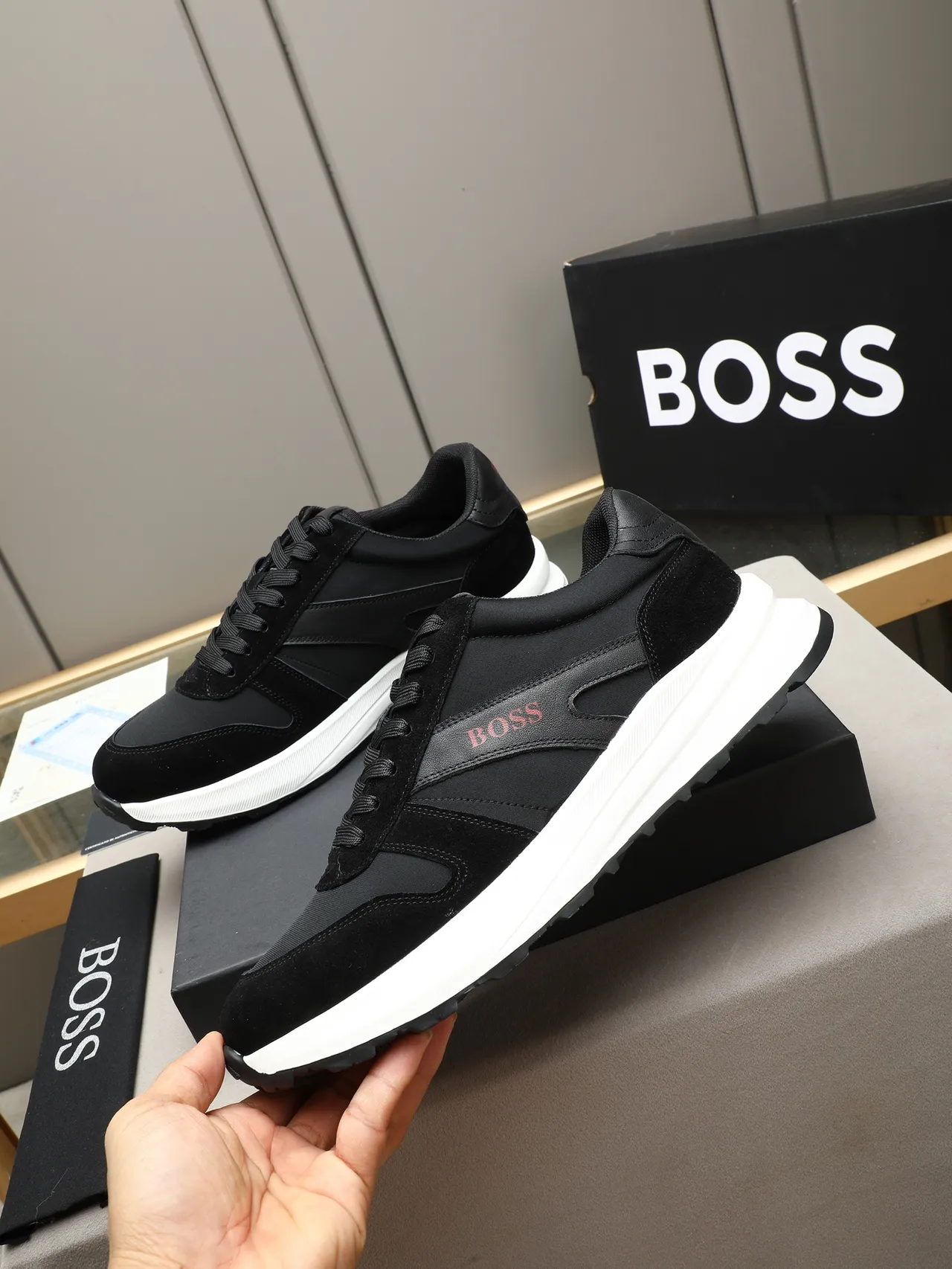 Hugo Boss Black and White Lifestyle Sneakers