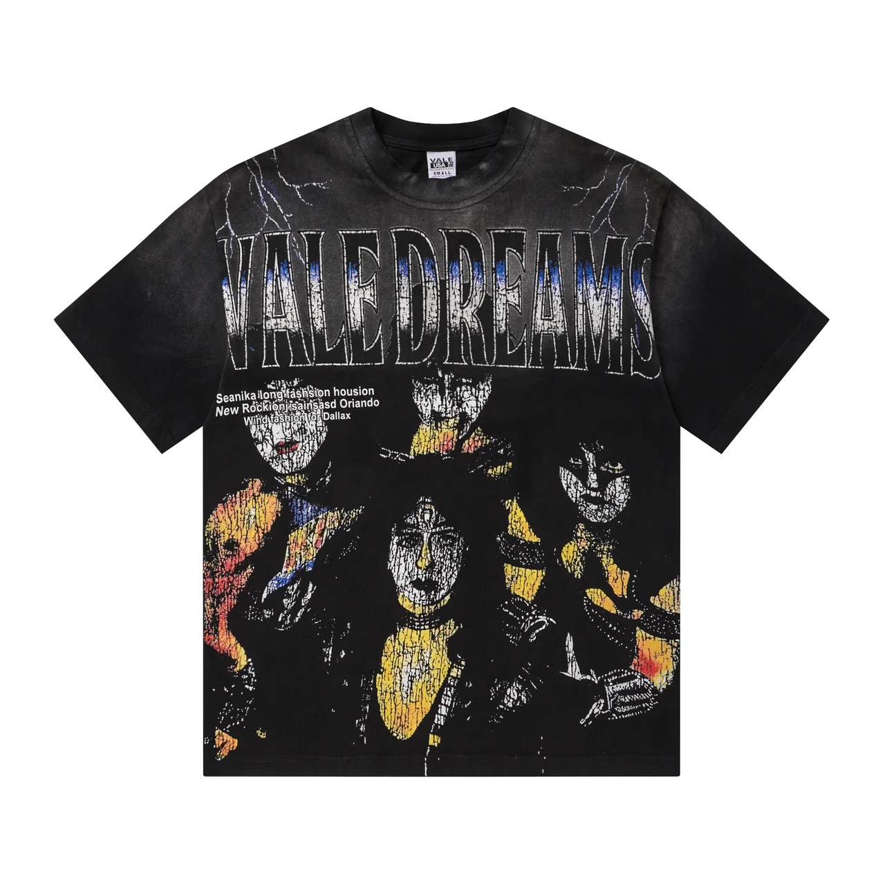 Vale Forever Vale Dreams Distressed Graphic Black T-Shirt