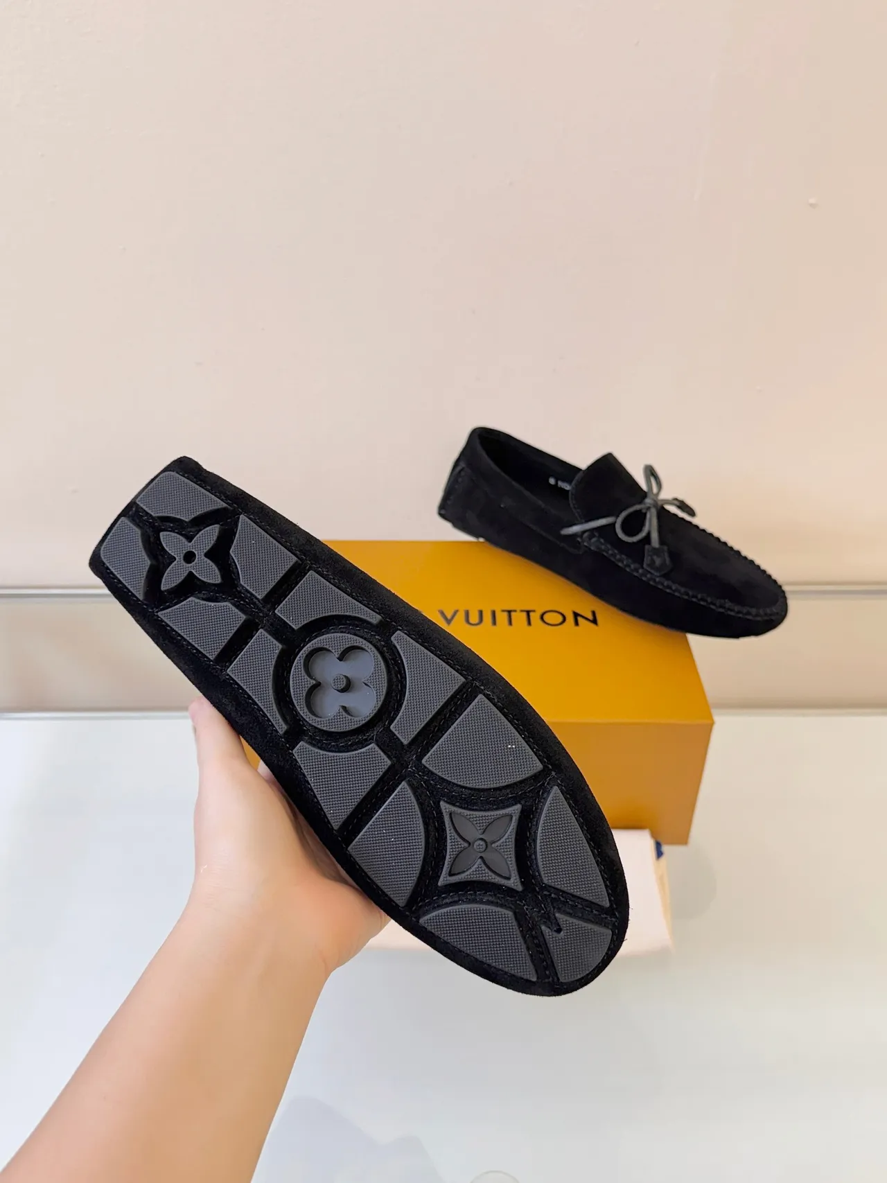 Louis Vuitton Black Suede Bow Loafer