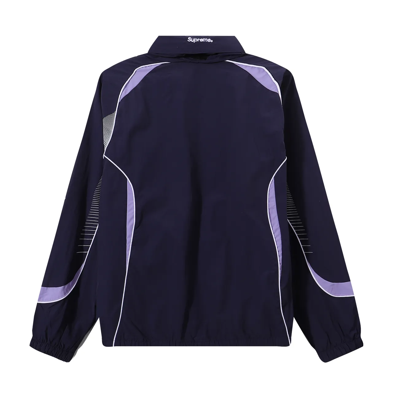 Supreme Black White Full-Zip Contrast-Panel Windbreaker