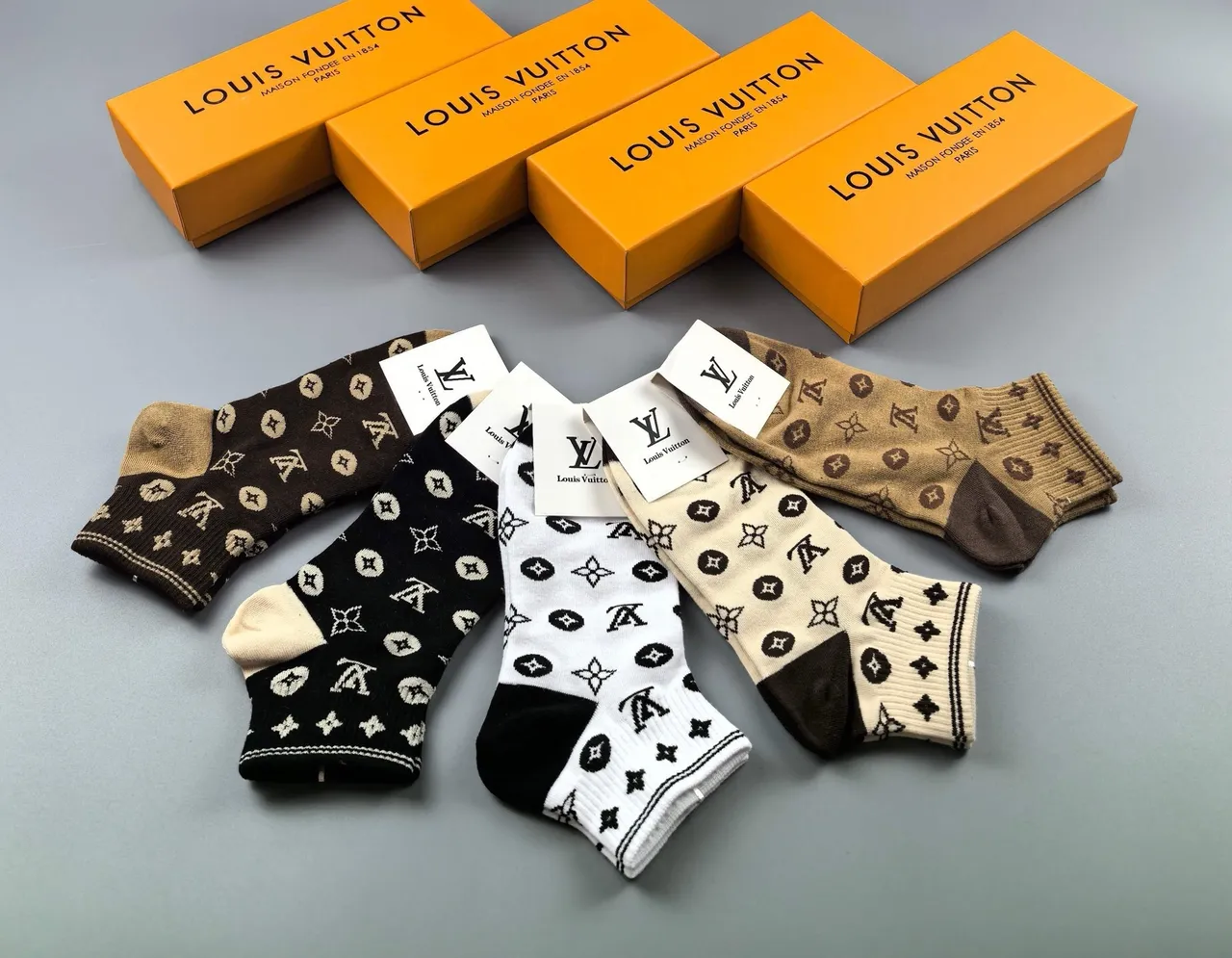 Louis Vuitton Monogram-Print Crew Socks
