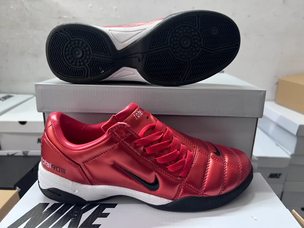 Nike Total 90 III Metallic Red Indoor Soccer Shoes