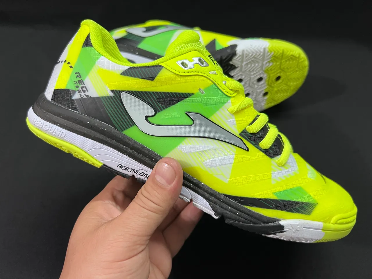 Joma Rebound Multicolor Black Geometric Color-Blocked Upper Synthetic Mesh And TPU Overlays Sneakers