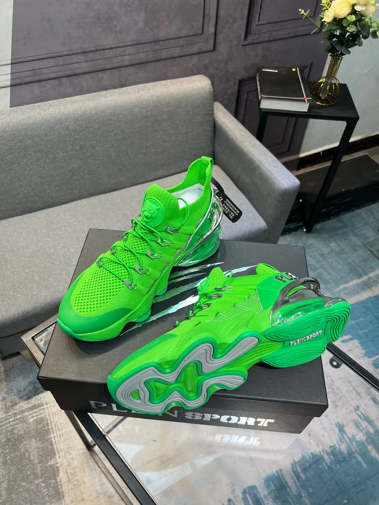 Onitsuka Tiger Attack Neon Green Chunky Sneakers