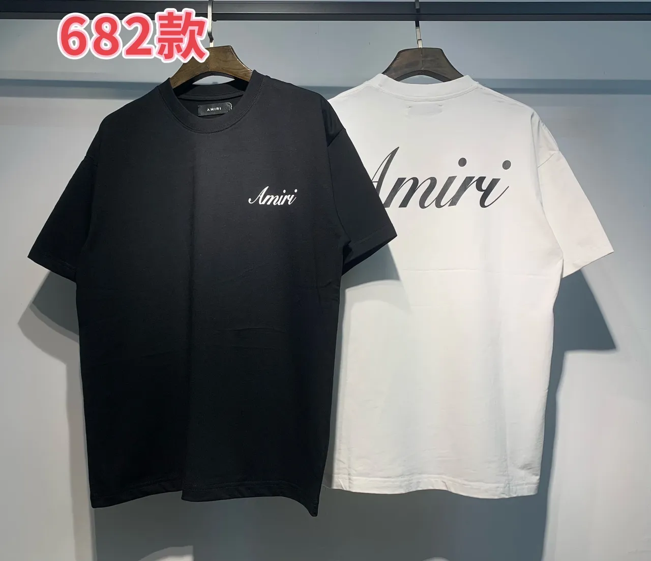 Amiri Script Logo Black and White Oversized T-Shirt