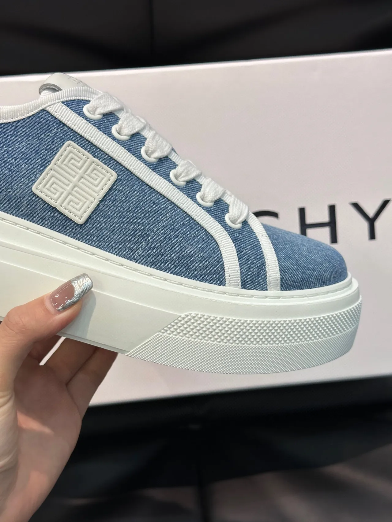 Givenchy Denim and White Lifestyle Sneakers