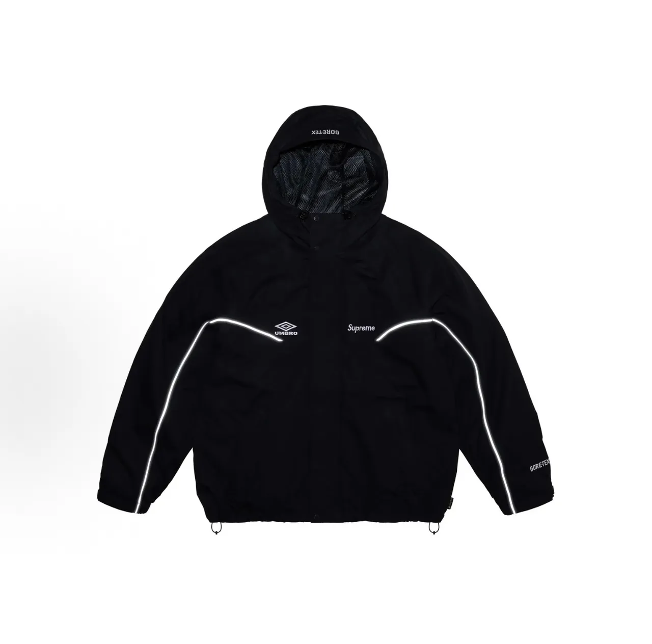 Supreme GORE-TEX Hooded Black White Snap-Front Jacket