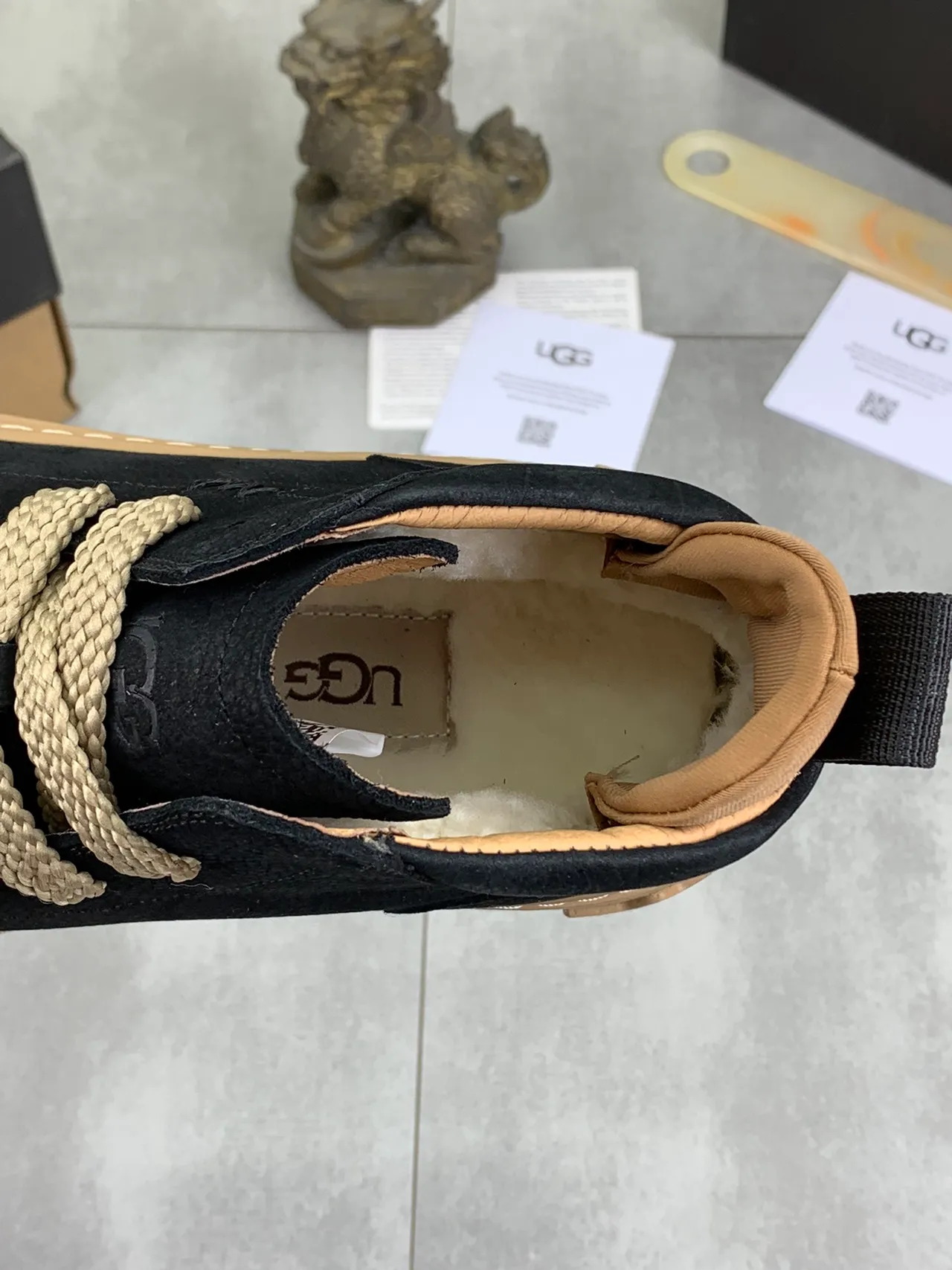 UGG Tasman Black Beige Lifestyle Sneakers