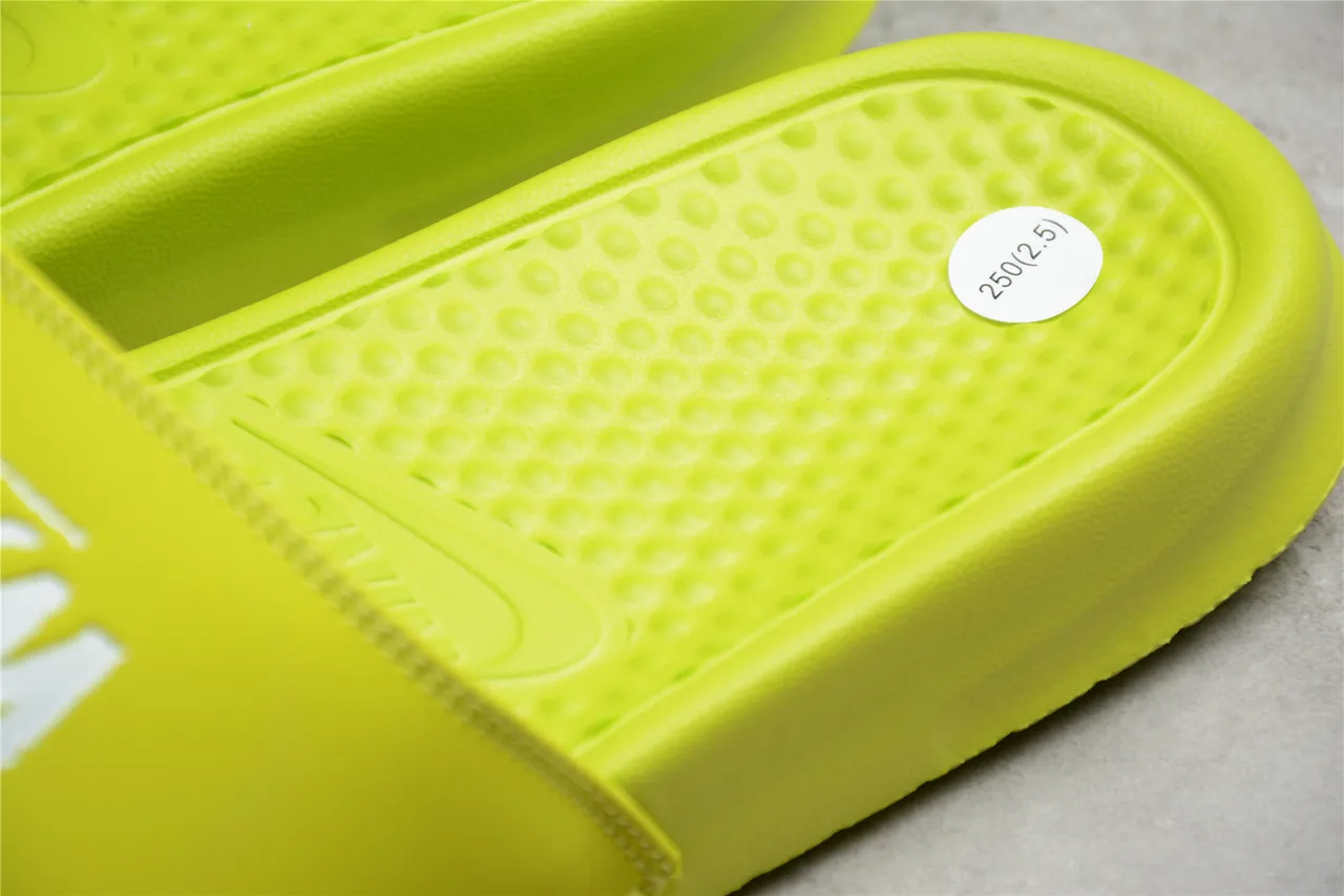 Stussy Stock Logo Lime Green Slippers