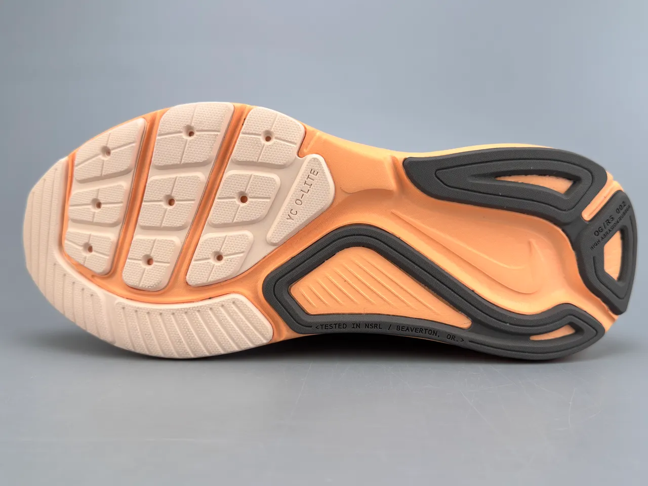 Nike Beige Orange Engineered Mesh Upper Sculpted Midsole Running Shoes